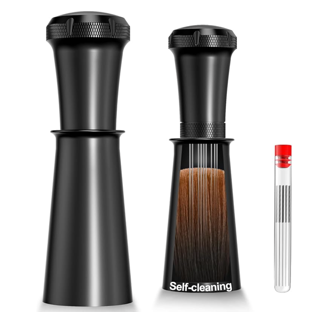 Nessus WDT Espresso Distribution Tool – 10-Needle Stirrer with Cleaning Brush